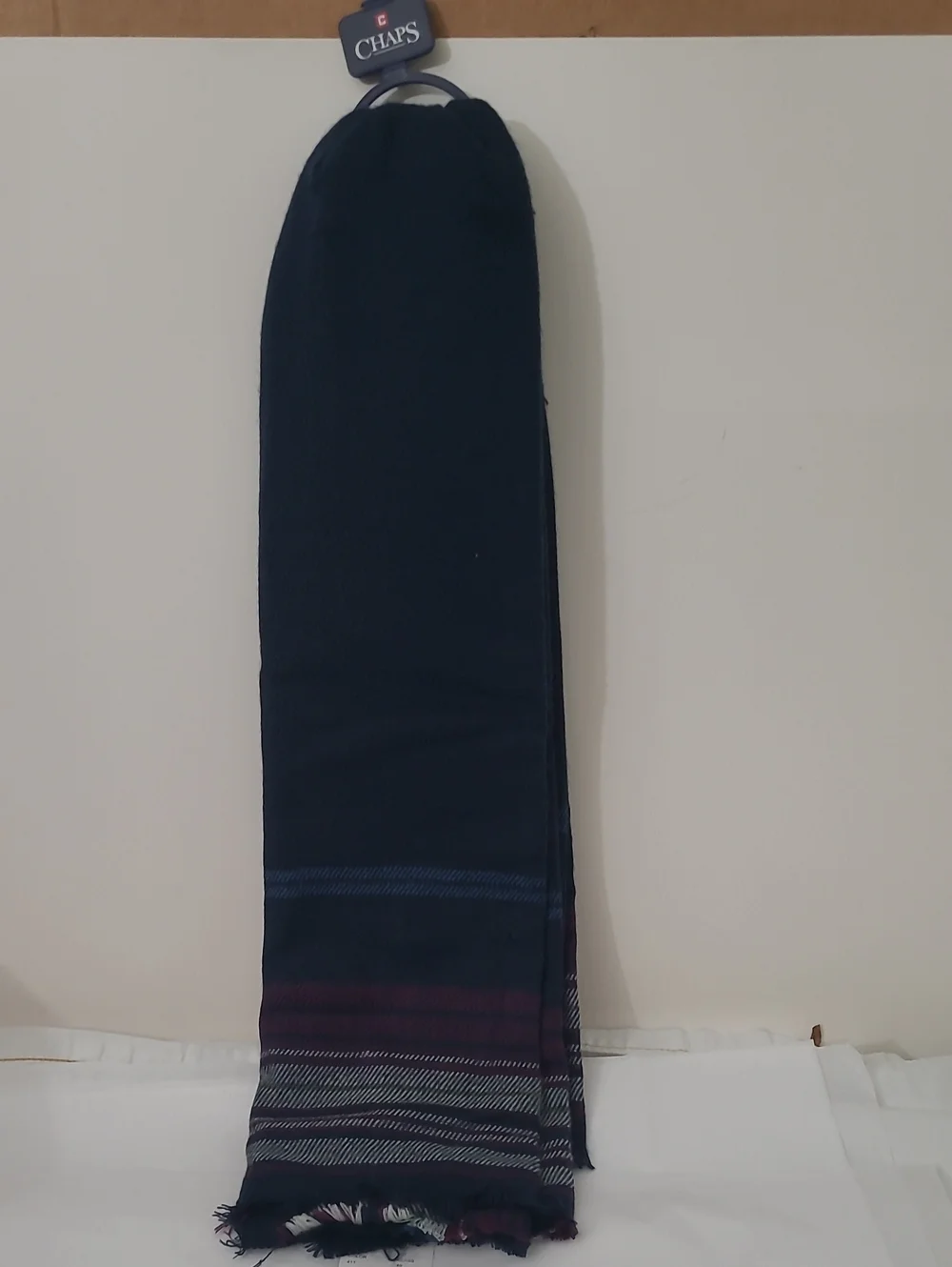 Men's Navy Stripe Woven Scarf - Unbranded